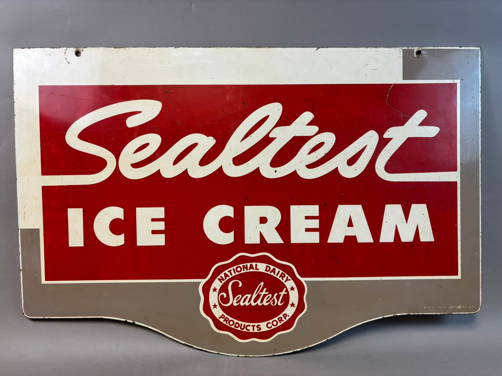 Sealtest Ice Cream DST Double Sided Painted Metal 3'x2' 50s Advertising Sign (1 of 17)