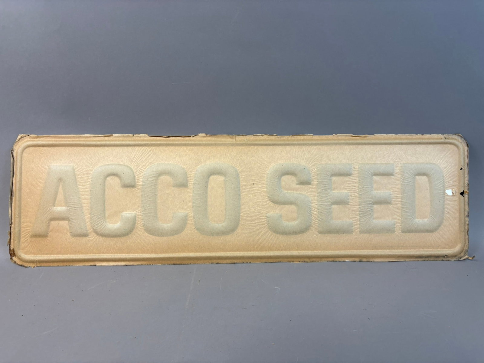 ACCO SEED SST Embossed Tin Advertising NOS 3' 1950s Sign (1 of 10)