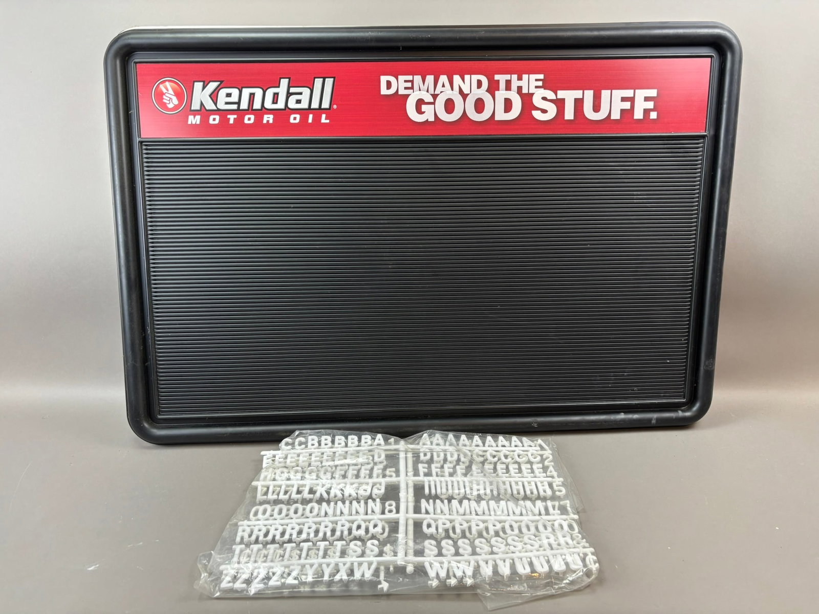 Kendall Motor Oil NOS 1980s Demand Good Stuff Service Station Sign w/ Letters (1 of 7)