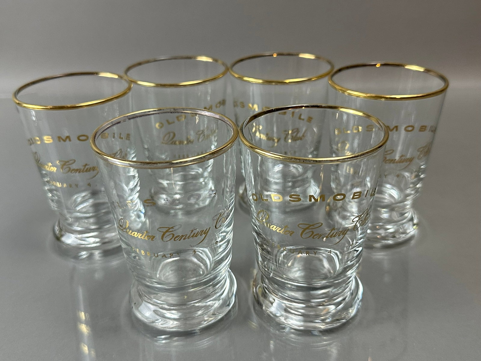 Lot 6 Original 1964 Oldsmobile Quarter Century Club Rocks Whiskey Glasses: See all photos
