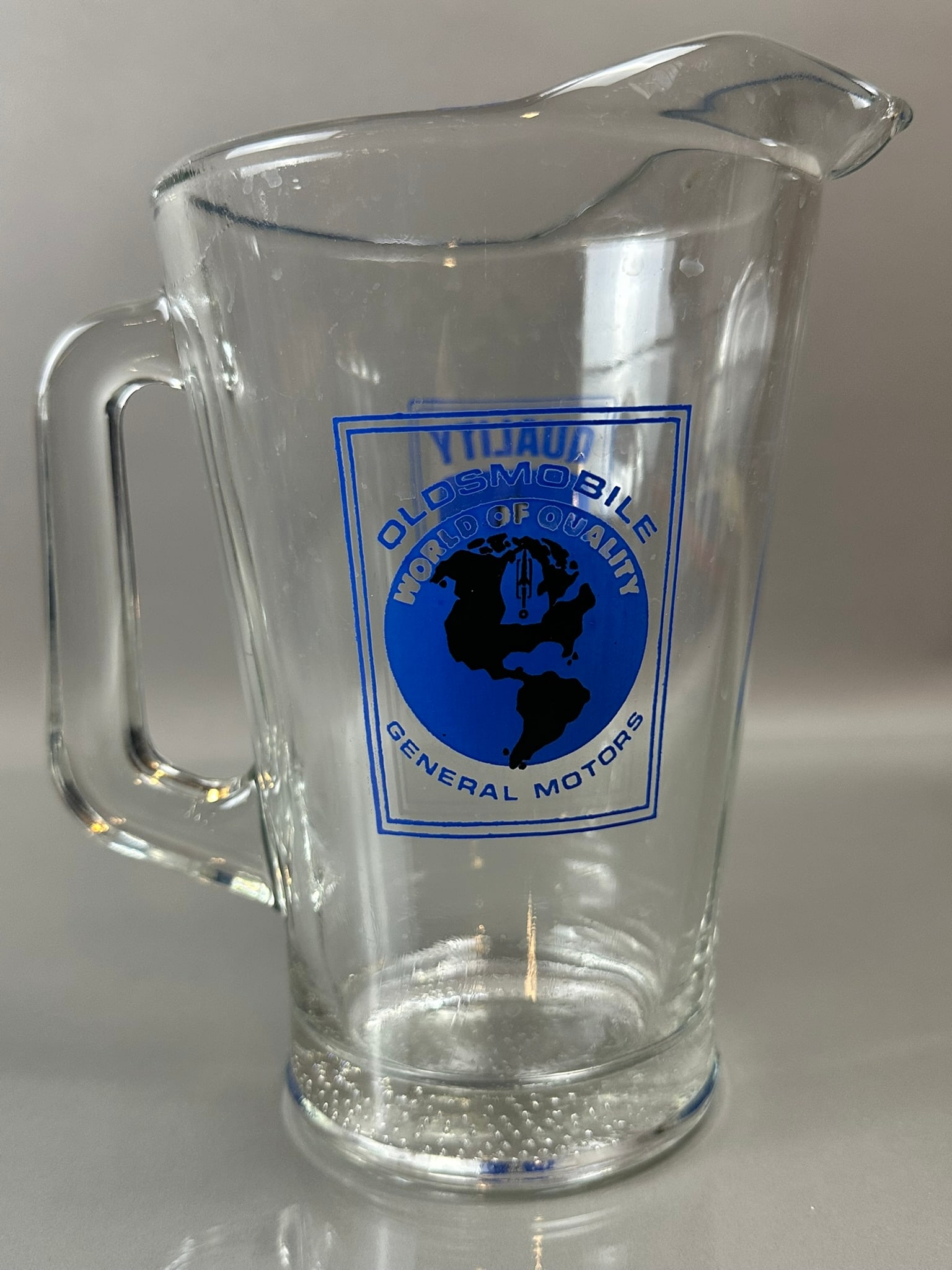 Oldsmobile World Of Quality Original 1960s Glass 1 Gallon Advertising Pitcher: See all photos