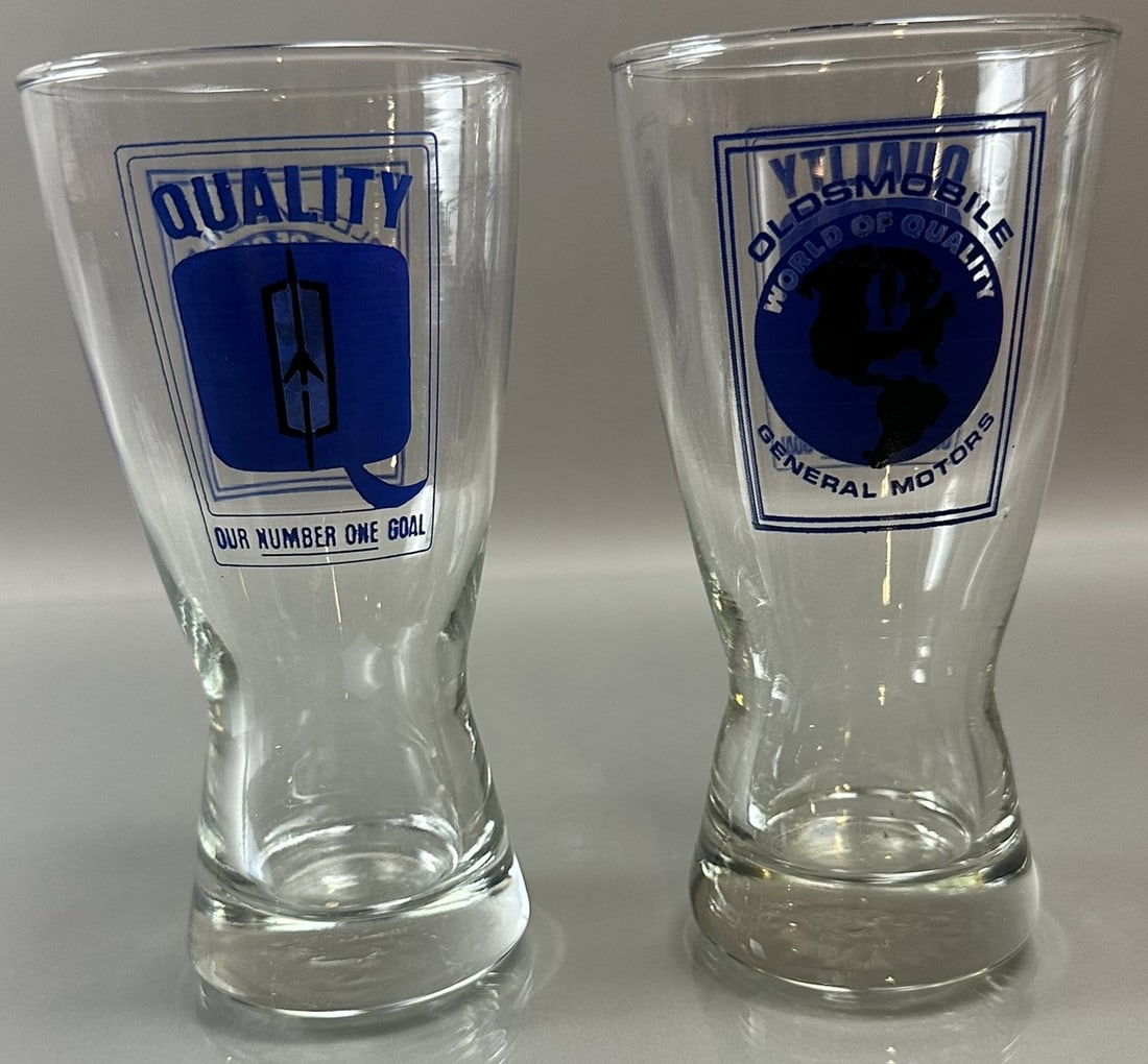 Pair Oldsmobile Quality Our Number One Goal Glass Drink Glasses (1 of 9)