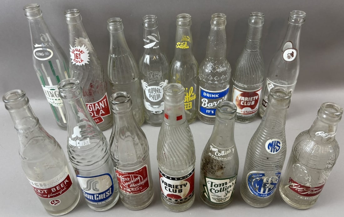 15 King-16 Big Giant Barq's Folger's Tom Collins M&S Royal Palm ACL Soda Bottles: See all photos
