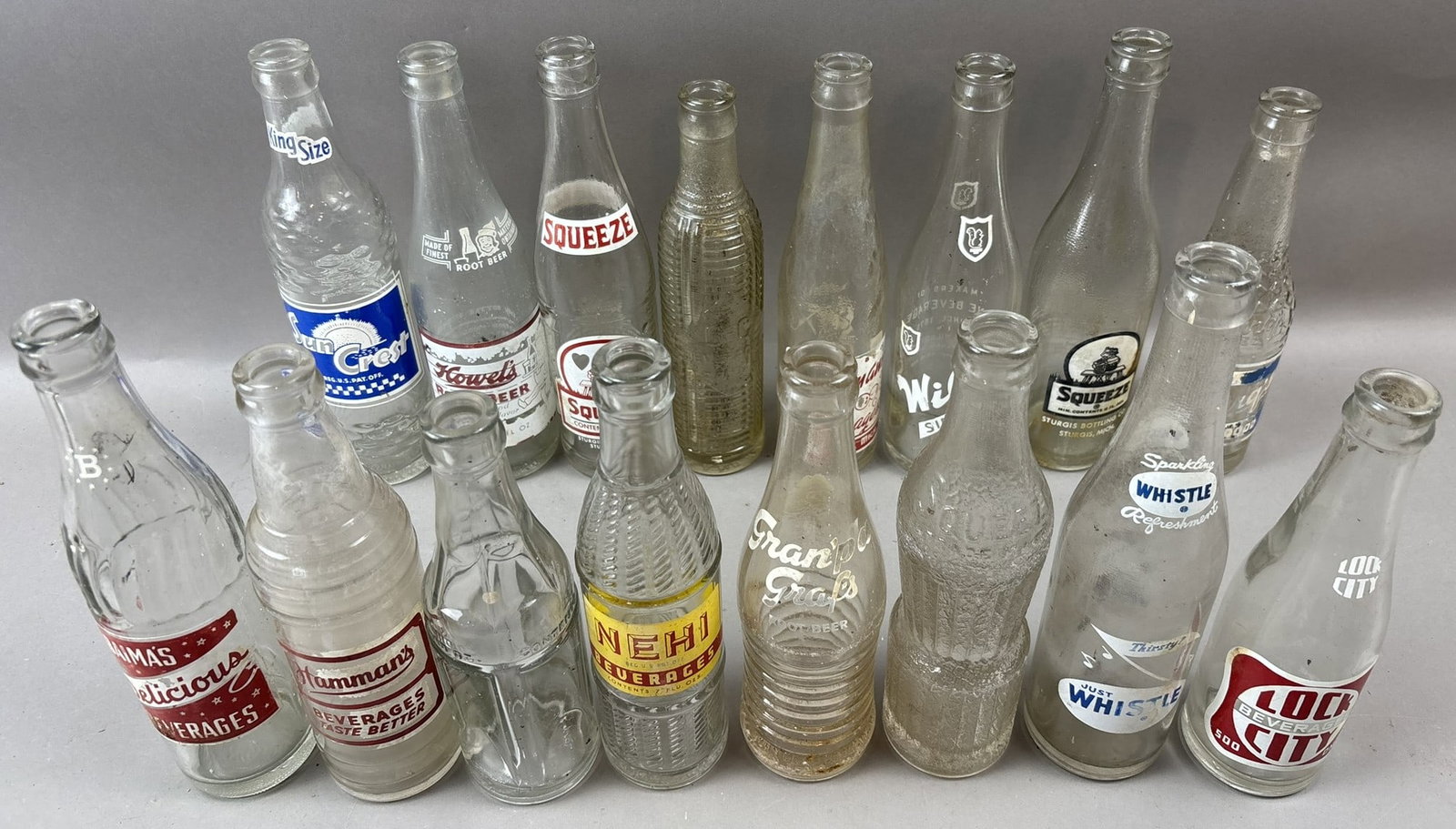 Lot 16 Nehi Lock City Hamman's Howel's Baima's Orange Crush ACL Soda Bottles: See all photos