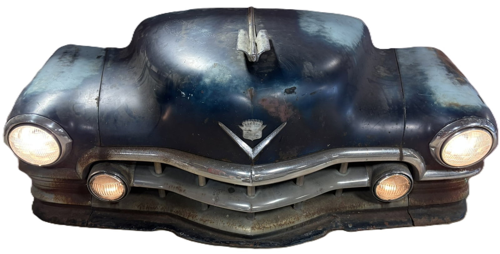 1950s Cadillac Lighted & Rewired Front Car Clip - Incredible Display: 74" x 28" x 30" - rewired with working headlights