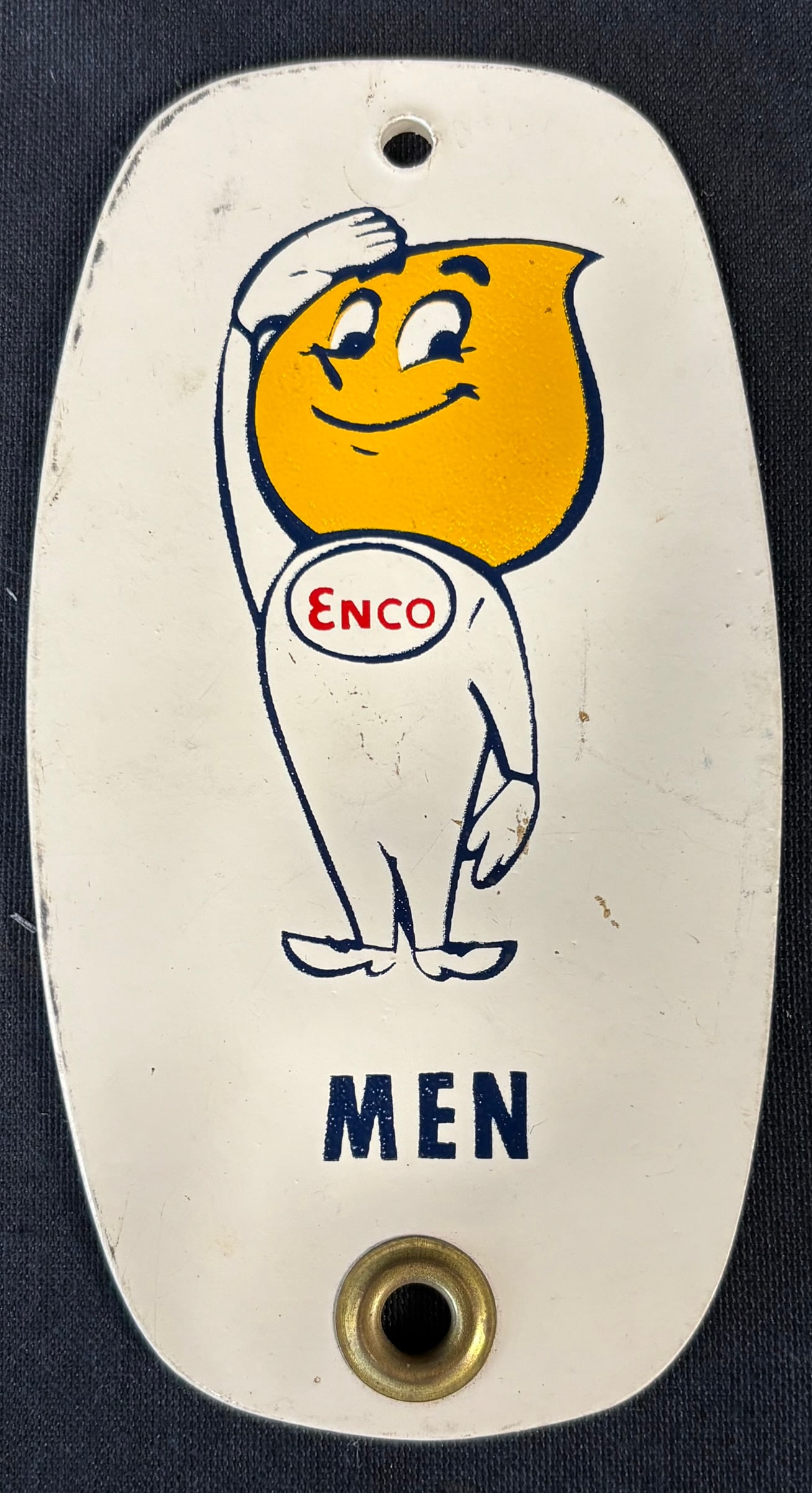 Enco Humble Oil Refining Billings MT Men Restroom Key Holder: 6.25" tall x 3.25" wide