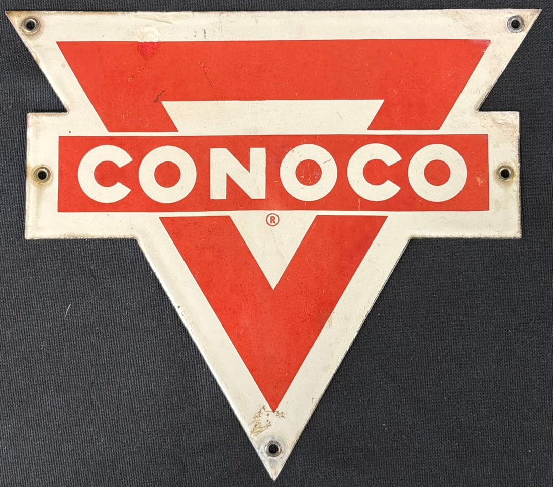 Conoco Gasoline Orig Porcelain Advertising Gas Pump Plate (1 of 7)