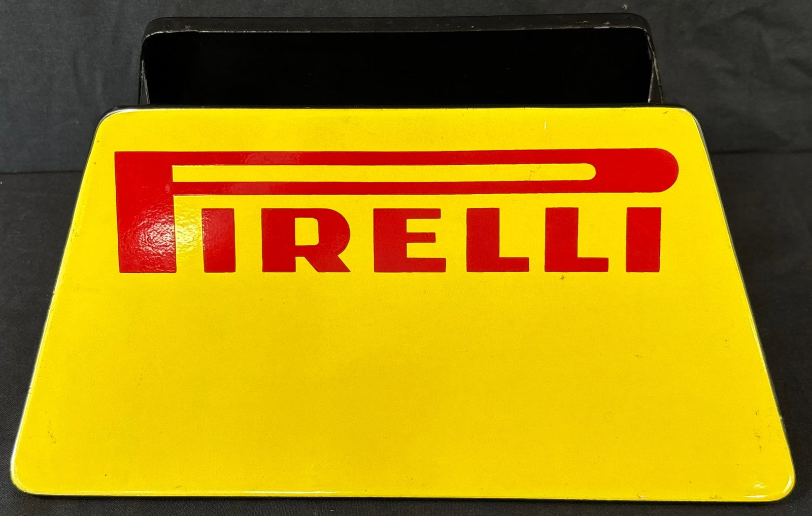 Pirelli Porcelain Original Advertising Tire Rack Display: TAC #063213 - Great original porcelain with wonderful gloss. Displays very well. 15" x 9" roughly.