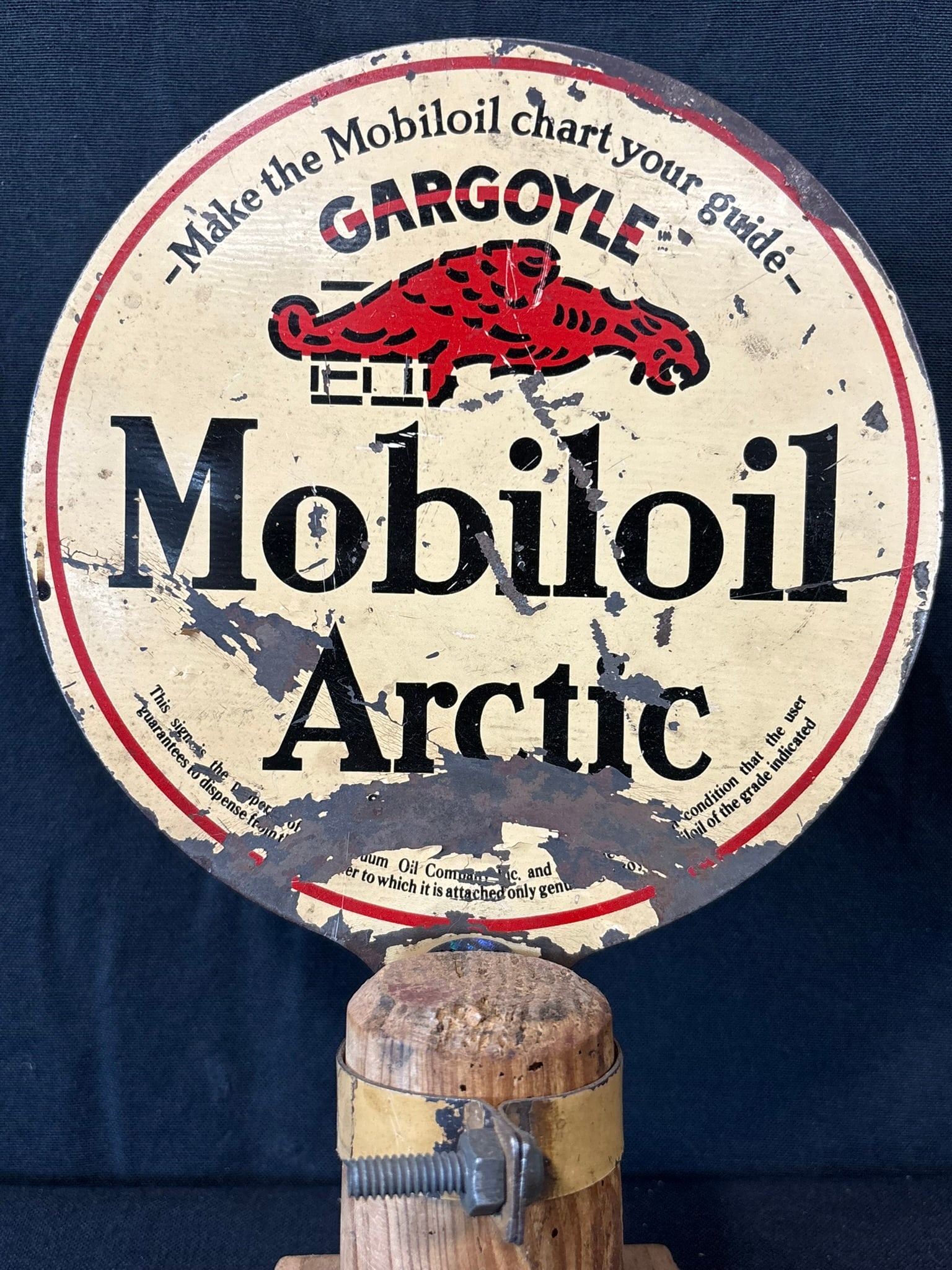 Mobil Arctic Gargoyle Painted Metal Lubester Paddle Sign (1 of 6)