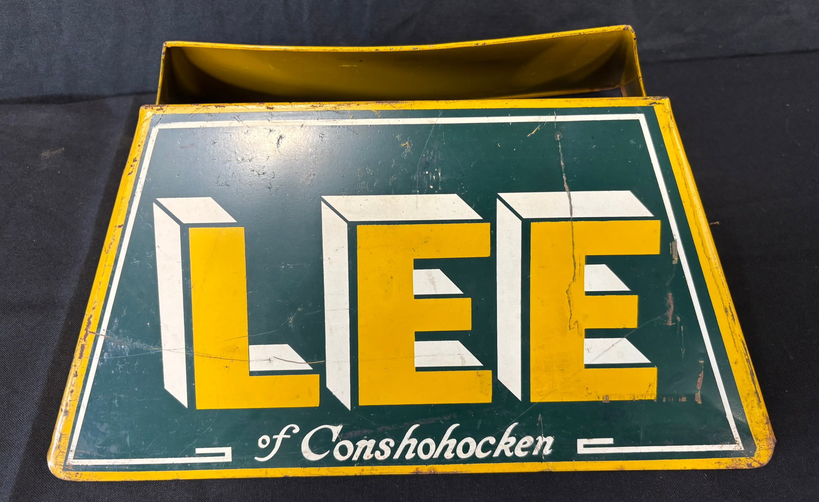 Lee Tires Painted Metal Advertising Store Display Tire Rack: Made by Cardinal Products New Philadelphia Ohio - measures 15" wide.