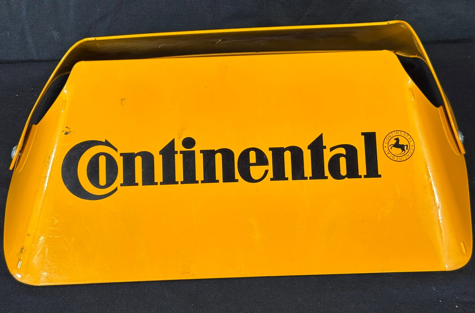 Continental Tires Original Painted Metal Tire Rack Sign: Great original graphics. Wear as shown. See all photos for a better idea on condition.