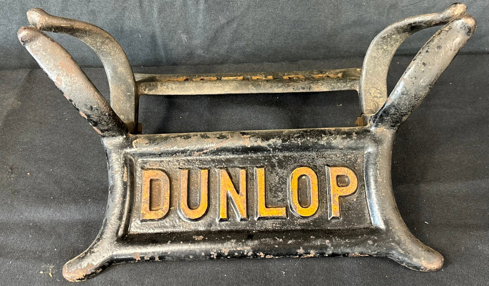 Dunlop Embossed Cast Iron 20s Store Display Tire Rack: Incredible early 1920s tire rack for Dunlop. Great original condition.