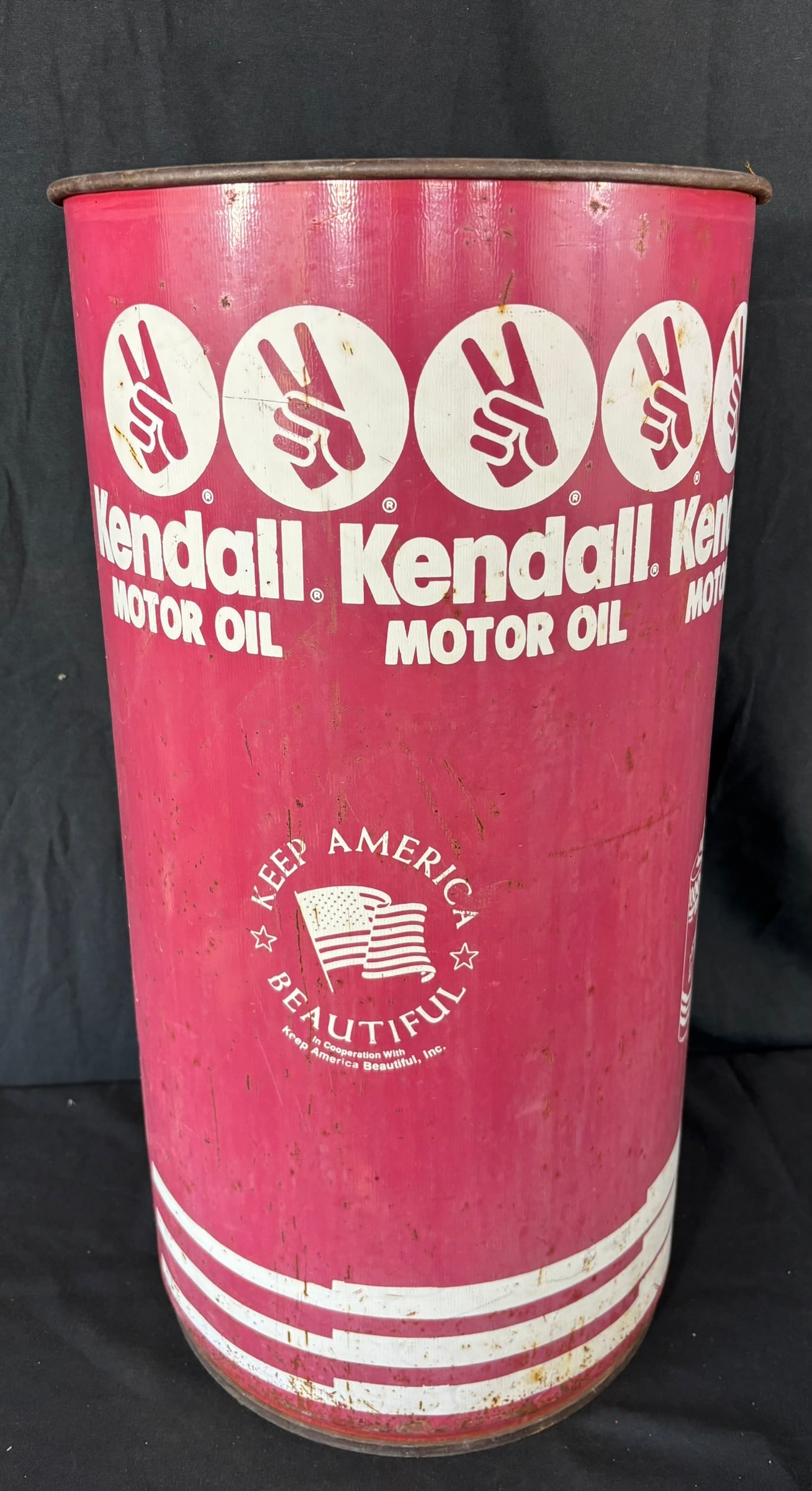 Kendall Keep America Beautiful 27" 75LB Metal Grease Can (1 of 8)