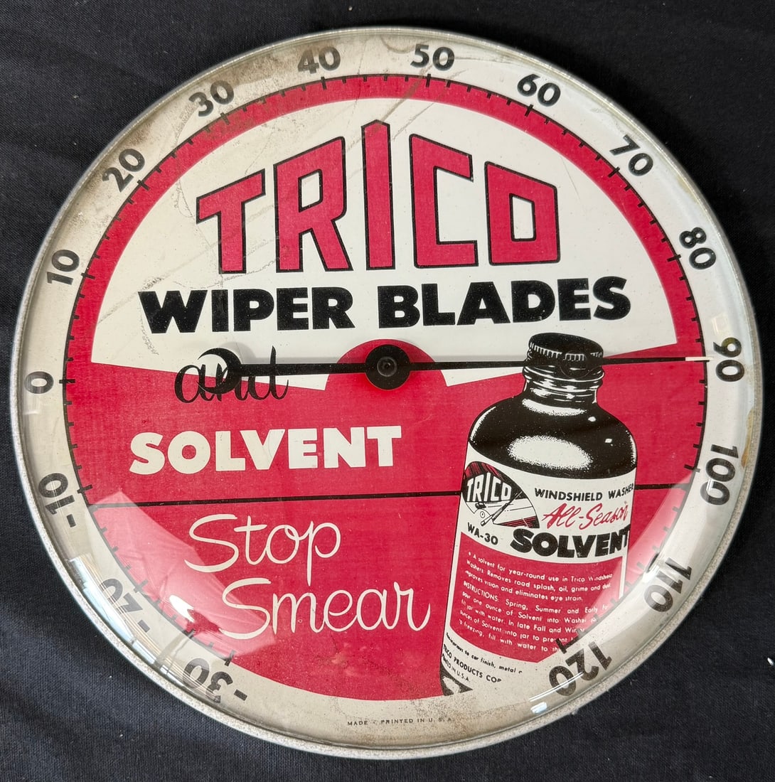 Trico Wiper Blades Solvent Stop Smear Glass Face Thermometer: roughly 11.5" diameter