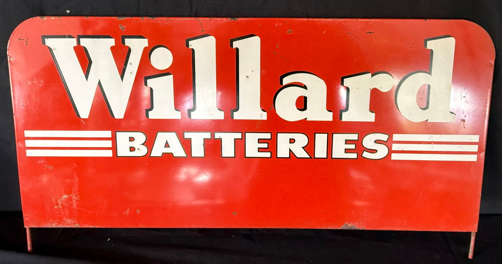 Willard Batteries SST Painted Metal Rack Topper Sign: 27.5" x 14.5" - TAC #045245