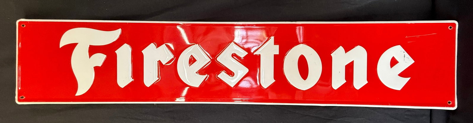 Firestone Embossed SST Painted Metal Service Station 4' Sign (1 of 8)