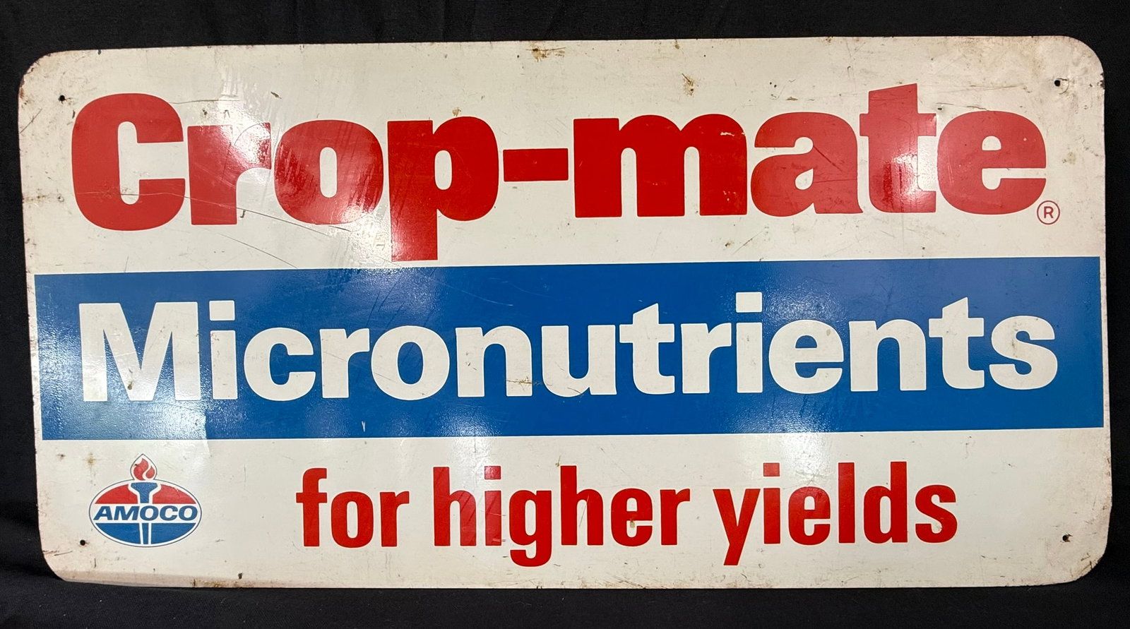 Crop-Mate Micronutrients Higher Yields Amoco SST Metal Sign: 24" x 12"