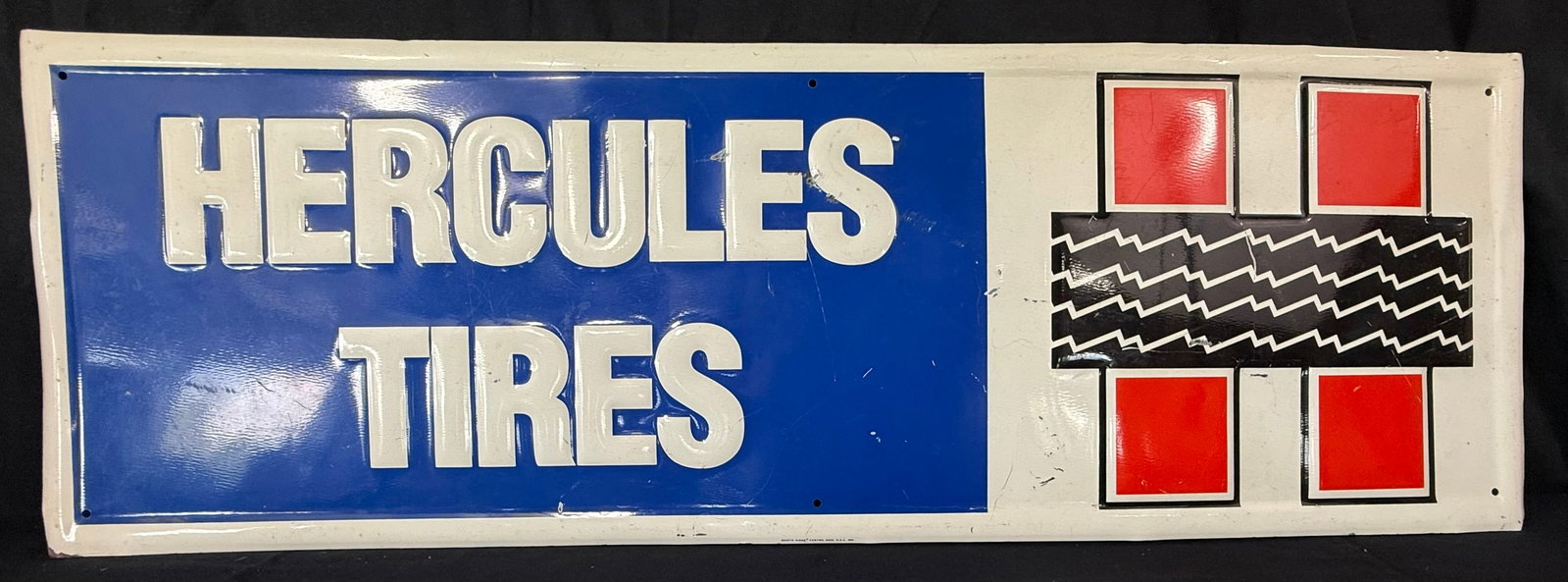 Hercules Tires SST Embossed Metal Service Station Tire Sign: 35.5" x 12"