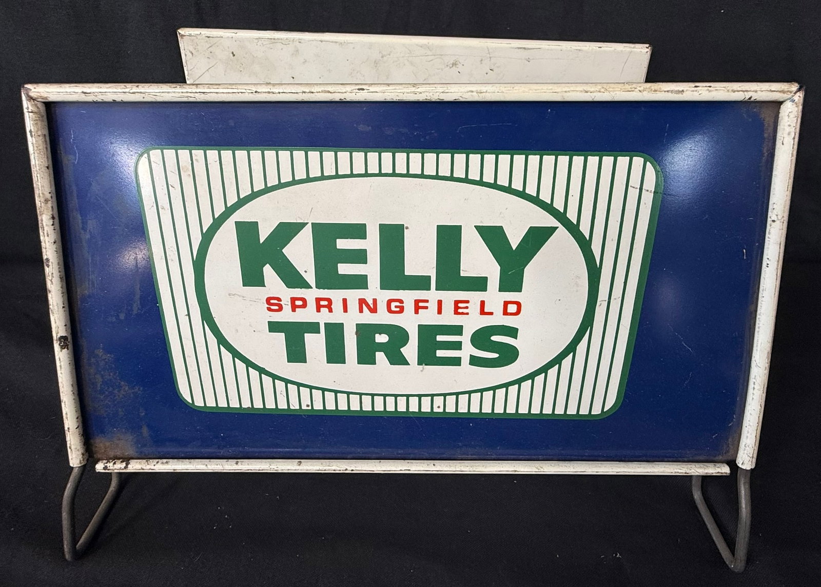 Kelly Springfield Tire Painted Metal Store Display Tire Rack: 13" wide