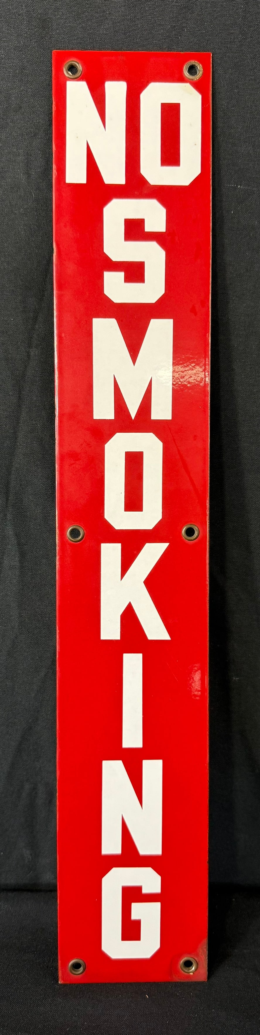 No Smoking SSP Porcelain Service Station Sign: 24" x 4"