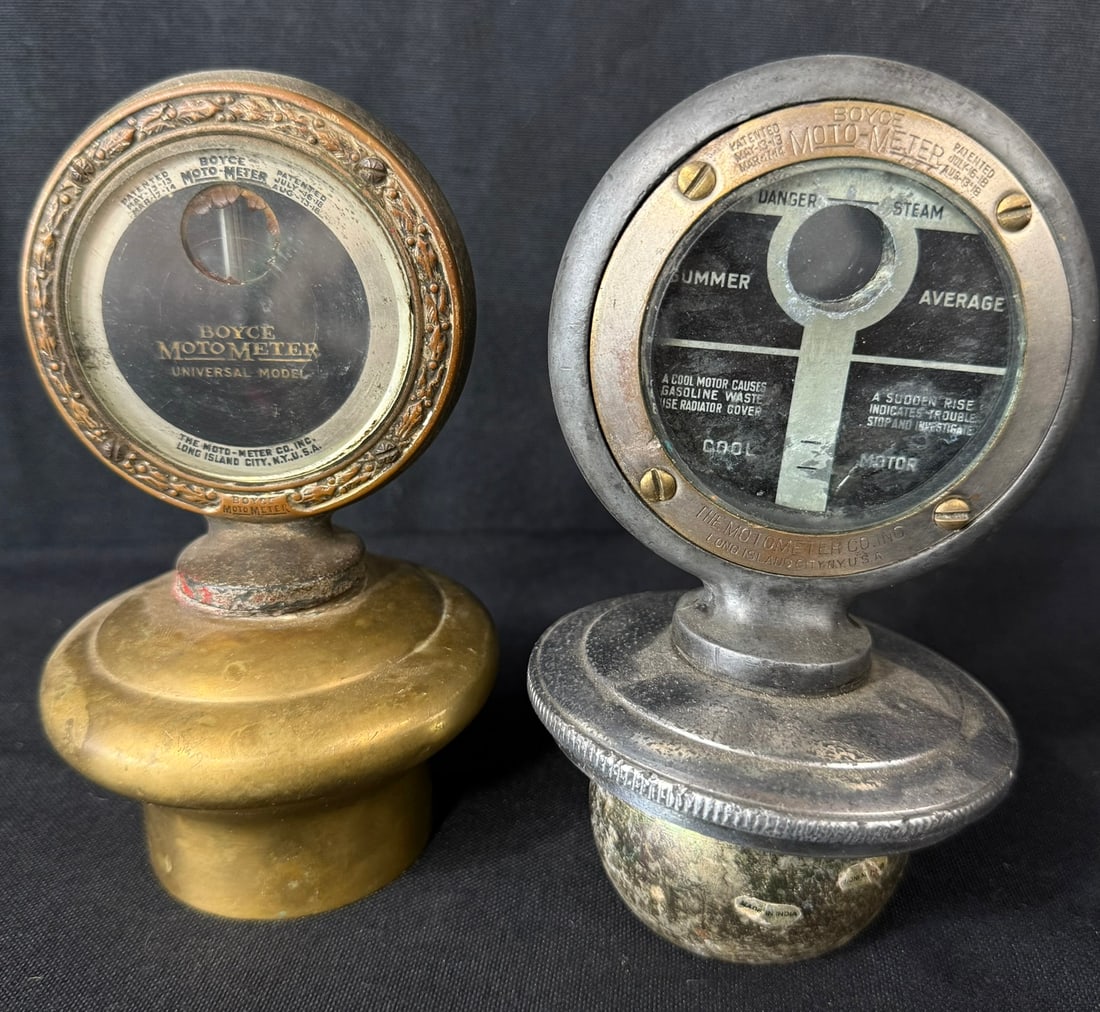 Pair Antique 1920s Boyce Moto Meter Long Island New York (1 of 5)