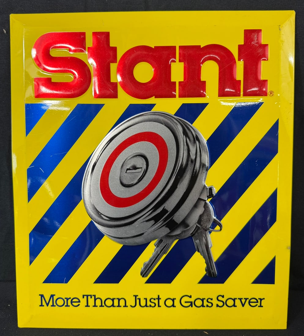 Stant More Than Just A Gas Saver Embossed SST Cap Sign: TAC #060532 15.25" x 13.5"