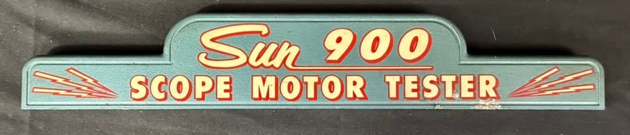 Sun 900 Scope Motor Tester Cast Aluminum Machine Topper Sign (1 of 6)
