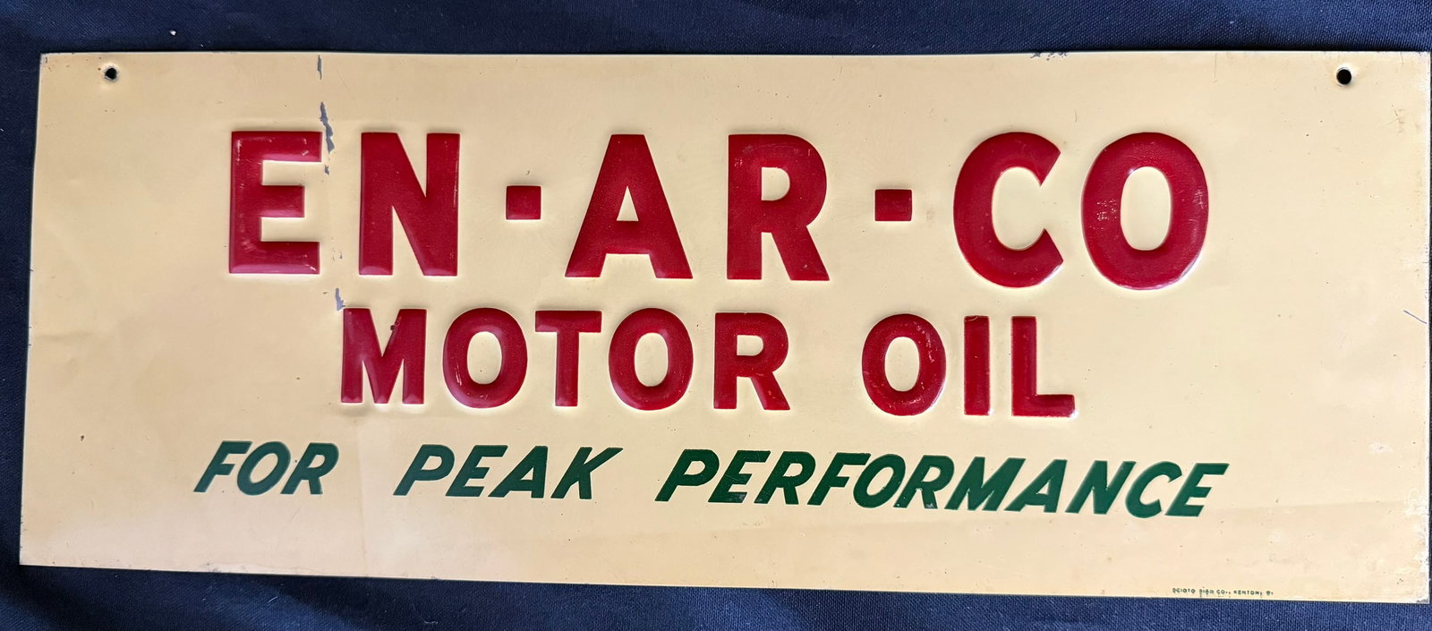 EN-AR-CO Motor Oil For Peak Performance Embossed SST Sign (1 of 9)