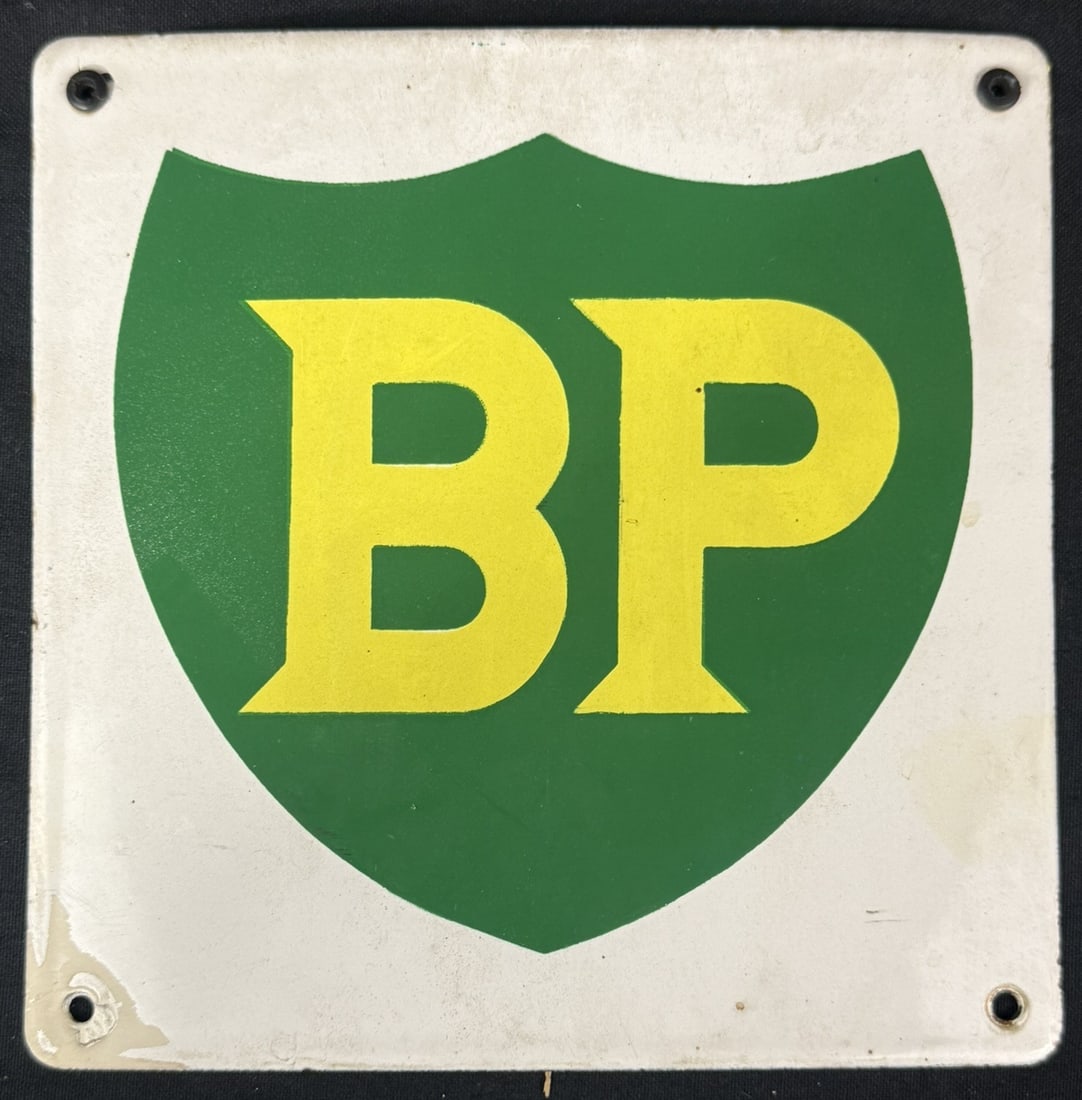 Bristish Petroleum BP SSP Porcelain Gas Pump Plate Sign (1 of 9)