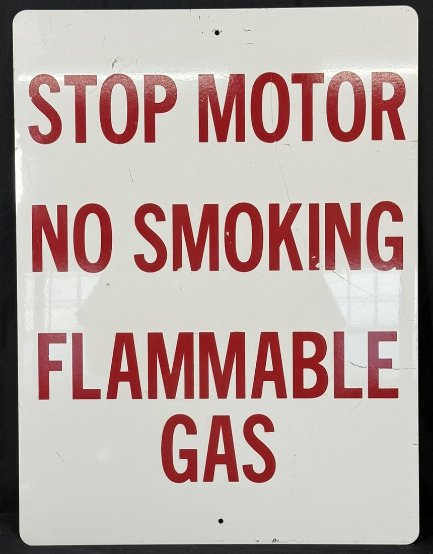 Stop Motor No Smoking Flammable Gas SST Painted Metal Sign (1 of 7)
