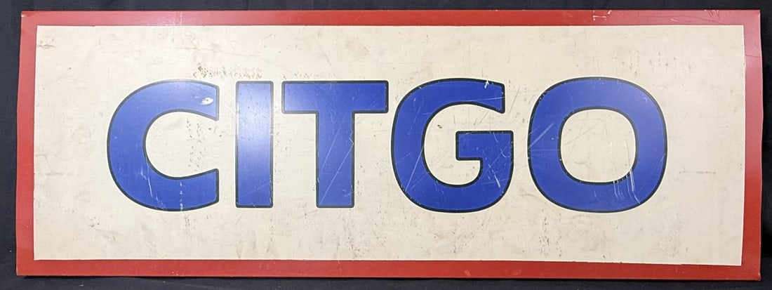 Citgo SST Painted Metal Gas Service Station Advertising Sign: Measures 33" x 12"