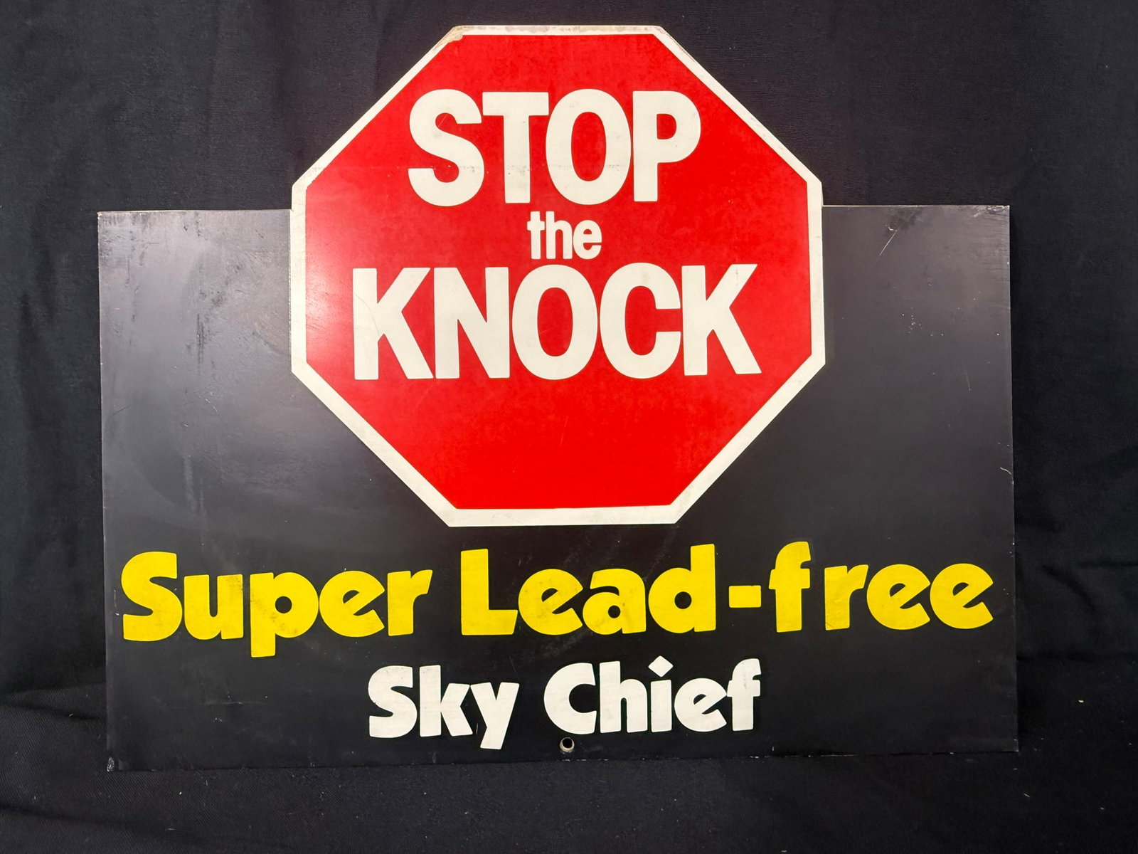 Stop Knock Super Lead Free Sky Chief Plastic Sign: Measures 18" x 14.5"