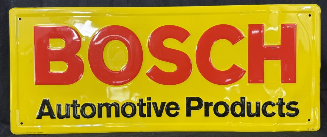 BOSCH Automotive Products SST Tin Embossed Metal Sign: Measures 24" x 10"