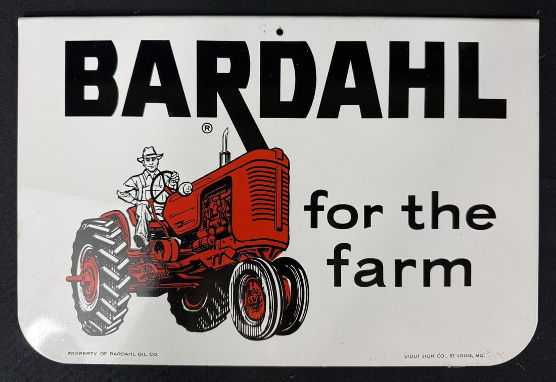Bardahl For The Farm SST Painted Metal Rack Topper Sign: Measures 14.5" x 10"