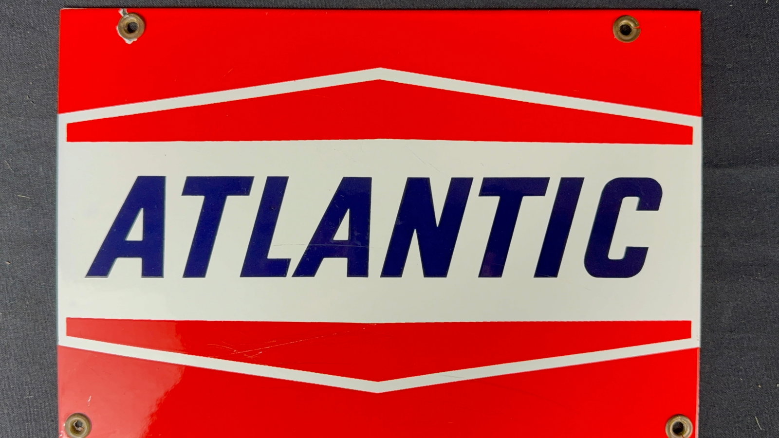 Atlantic SSP Porcelain Gas Pump Advertising Sign (1 of 6)