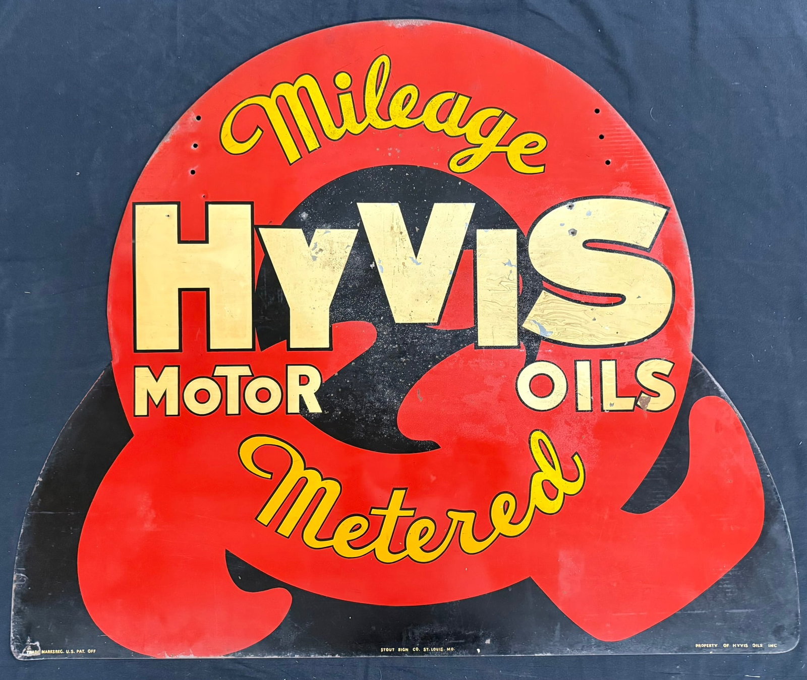Hyvis Motor Oils Mileage Metered DST Painted Metal 4' Sign (1 of 14)