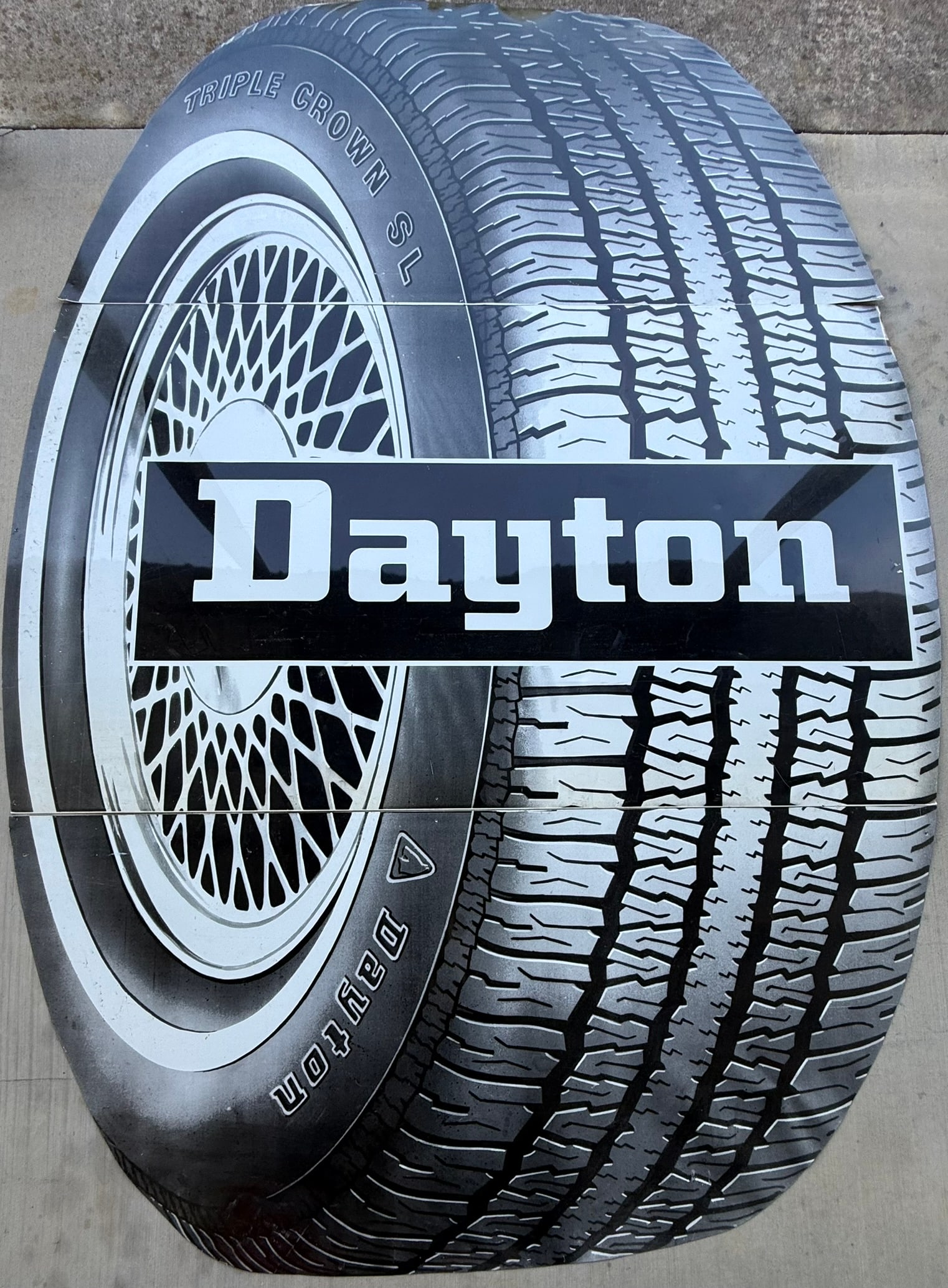 Dayton Tires 3 Panel SST Painted Metal 10' Billboard Sign (1 of 9)