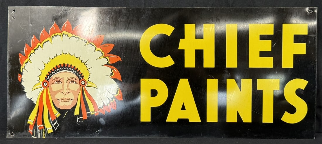 Chief Paints Painted Metal General Store Advertising Sign: Measures 28" x 12" roughly