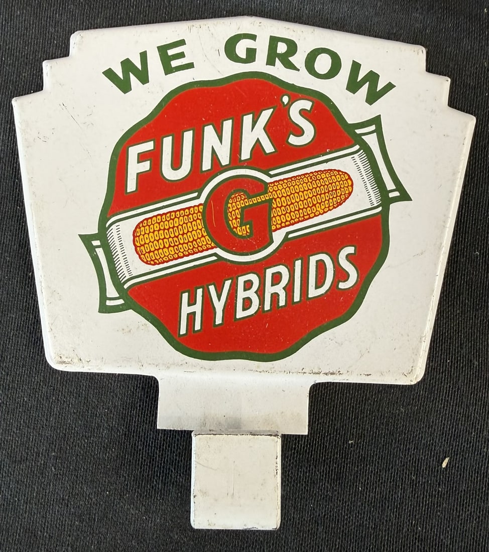 Funk's We Grow Hybrids SST Tin Metal License Plate Topper (1 of 5)