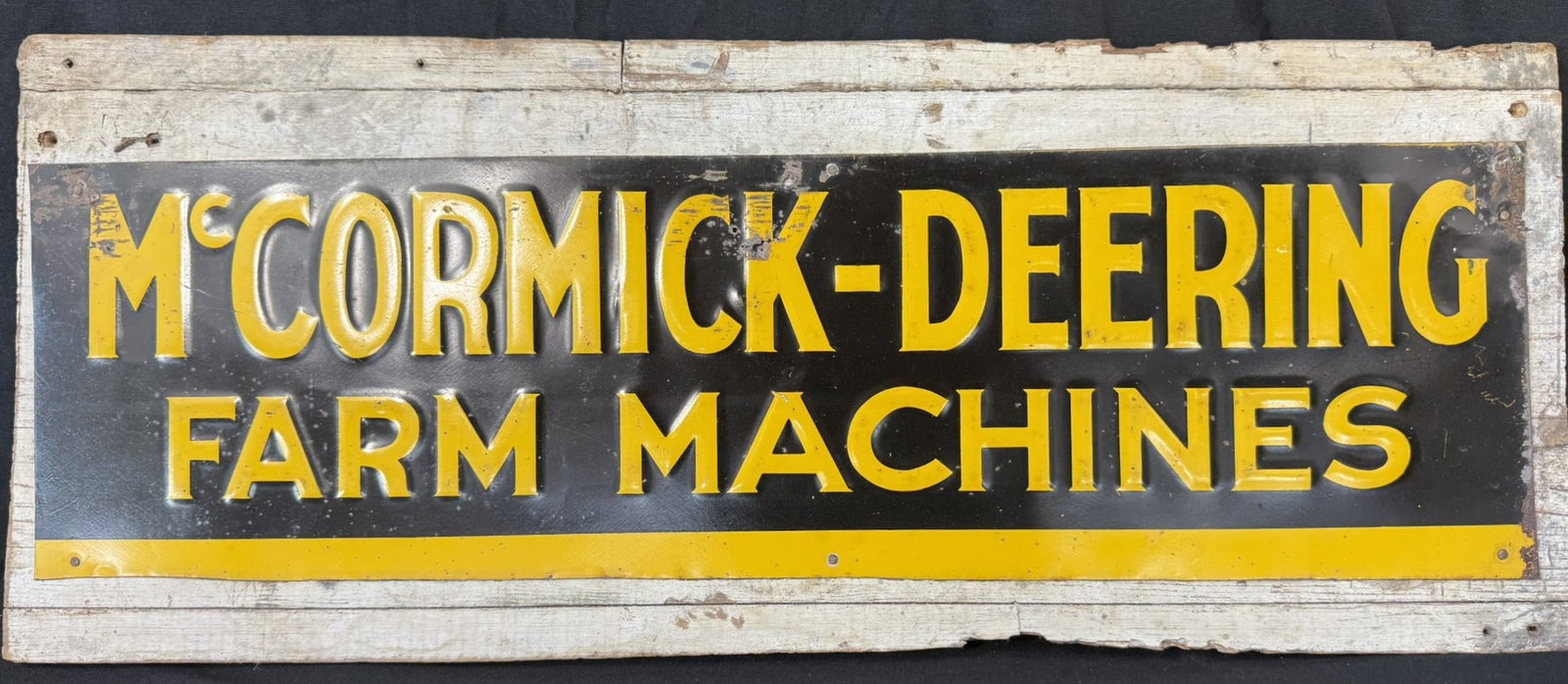 McCormick Deering Farm Machines Embossed Metal Tractor Sign (1 of 7)