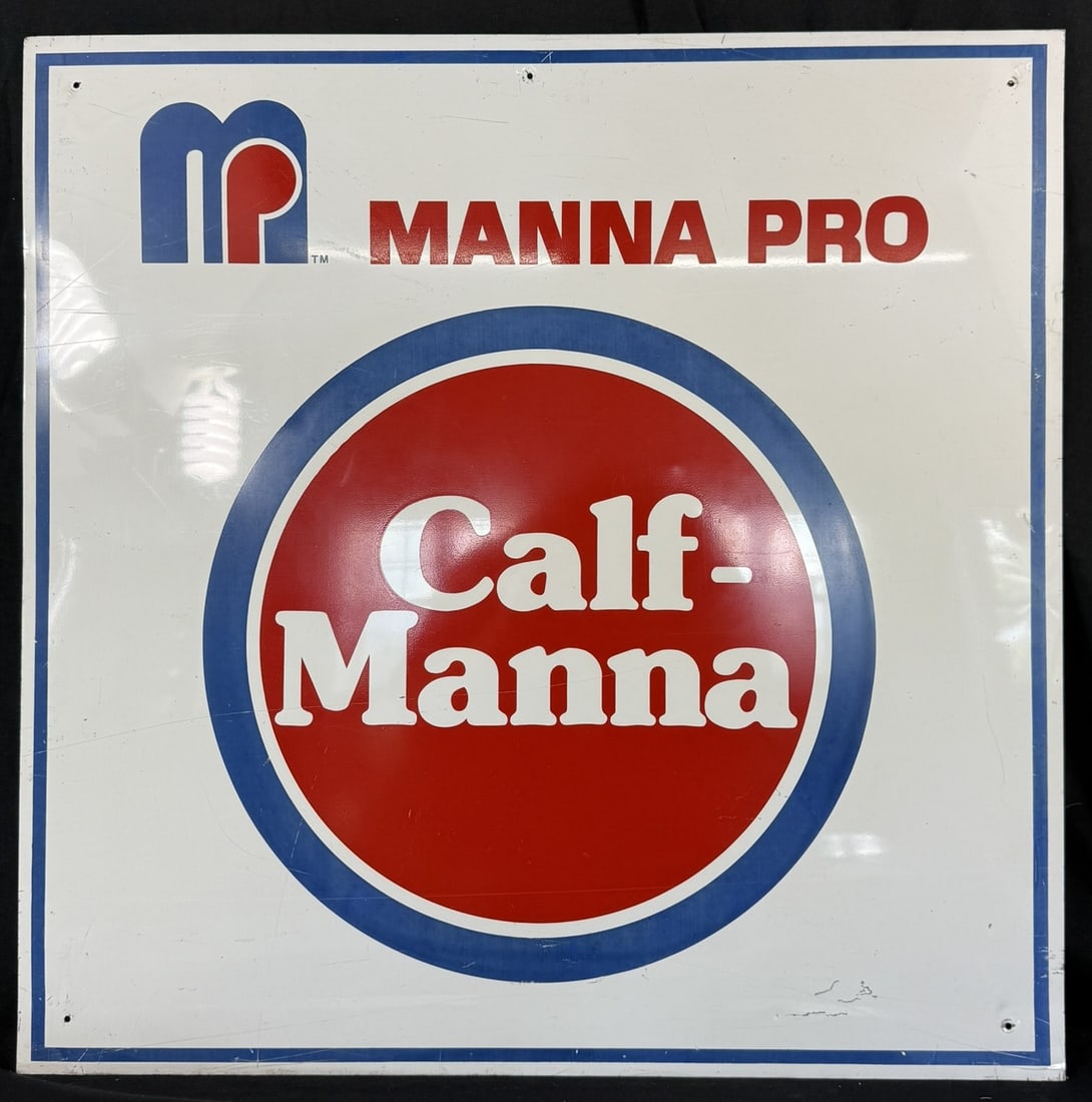 Calf Manna Pro SST Painted Metal Farm Feed Advertising Sign: 30" x 30"