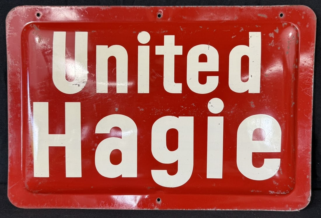 United Hagie SST Tin Painted Metal Farm Advertising Sign (1 of 7)
