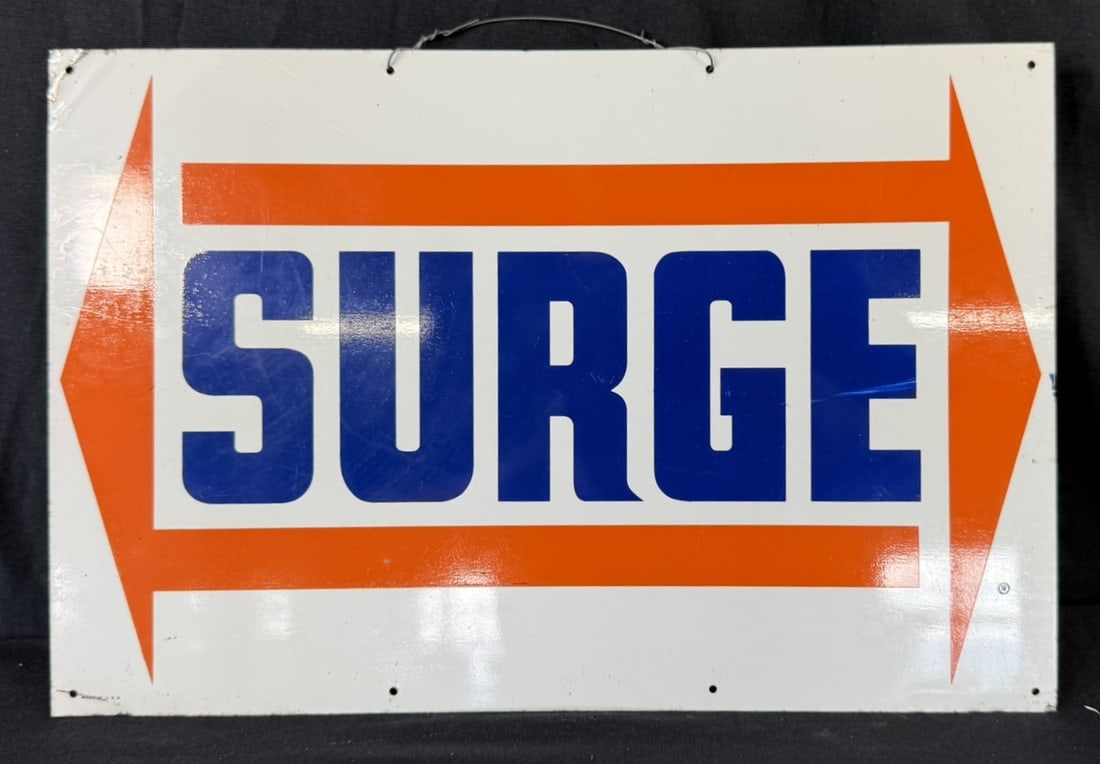 Surge Dairy Farm SST Painted Metal Milk Advertising Sign: 18" x 12"