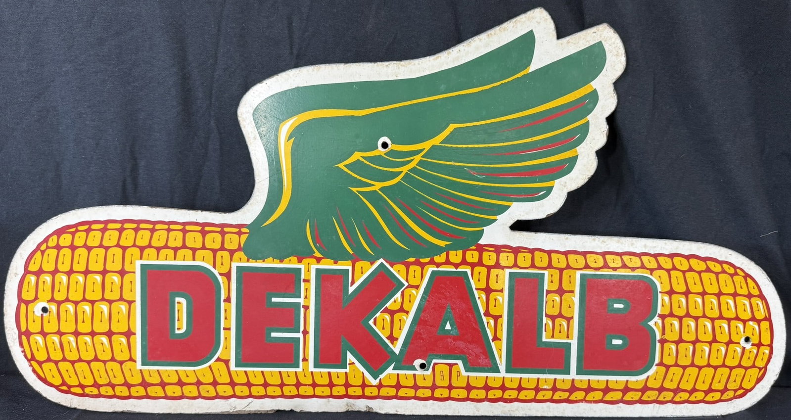 Dekalb Masonite Ca. 40s 30" Flying Corn Advertising Sign (1 of 5)
