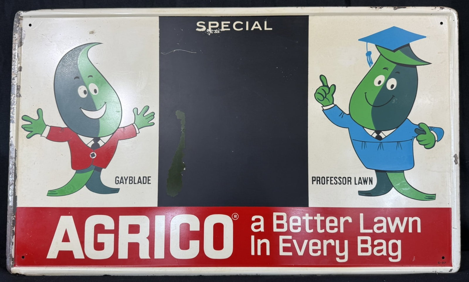 Agrico Better Lawn Every Bag Self Framed SST Chalkboard Sign: Marked G-97 17.5" x 29.5"
