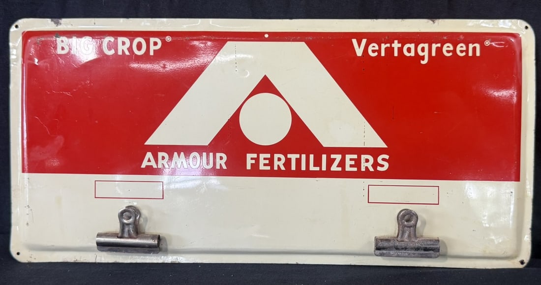 Armour Fertilizers Big Crop Vertagreen SST Clipboard Sign: 19" x 9" roughly