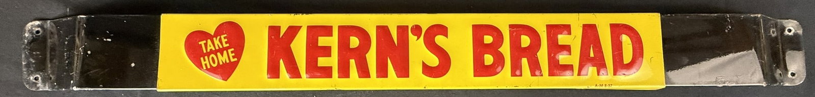 Take Home Kern's Bread SST Tin Embossed Metal Door Push Sign: 33.5" wide overall