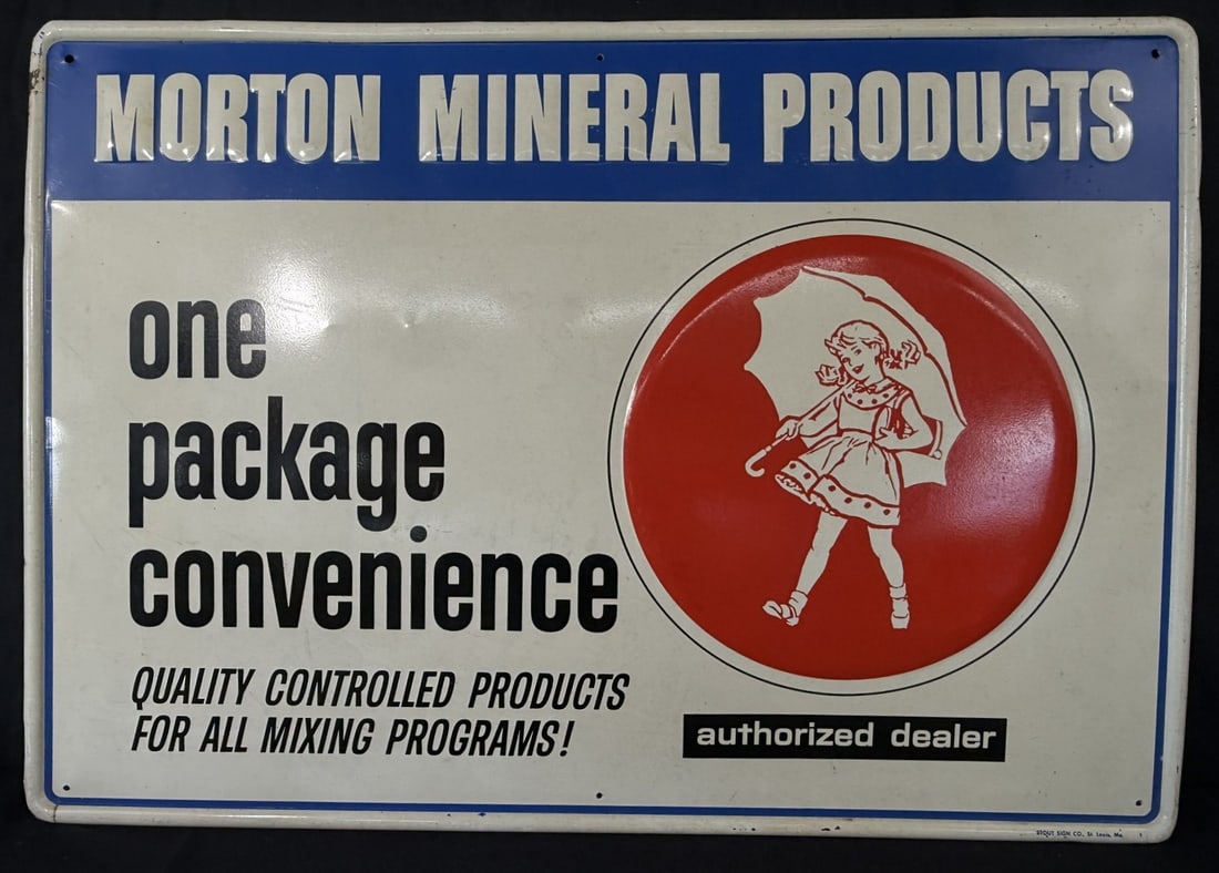 Morton Mineral Products SST Self Framed Embossed Salt Sign: 27.5" x 19.5"
