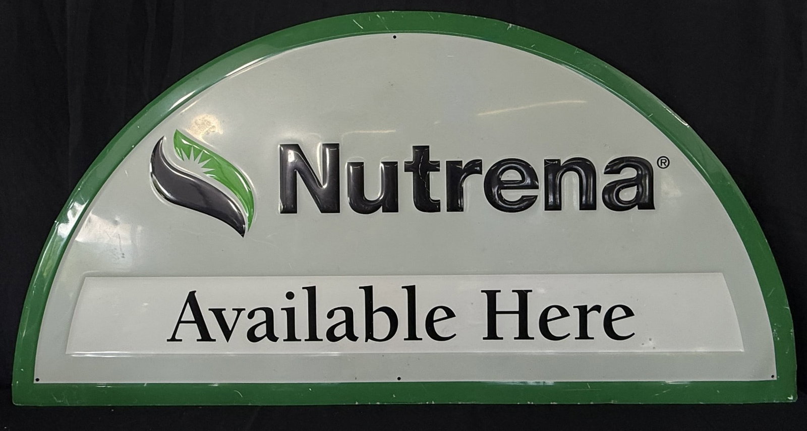 Nutrena Tin Embossed Available Here Painted Metal Farm Sign: 47.5" x 23.5" tall