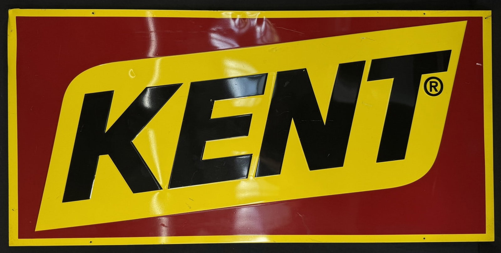 Kent Feeds SST Tin Self Framed Farm Advertising Sign (NOS): 46.5" x 22.5"